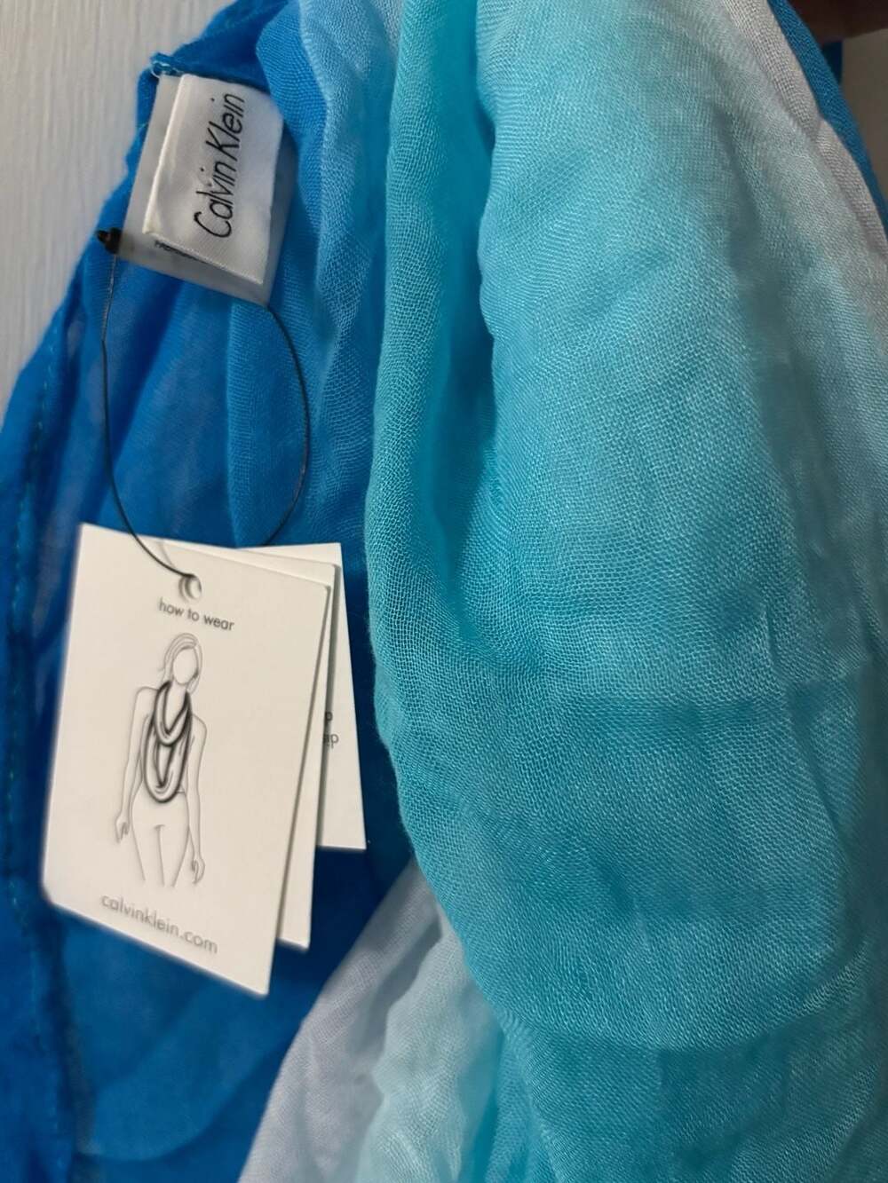 Calvin Klein Dip Dye Infinity Loop Scarf Blue White
